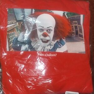 Red Graphic Tee with Clown Print